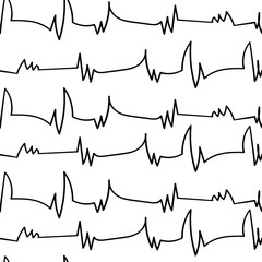 pulse zigzag curve seamless pattern or equalizer sound wave , medicine creative vector repeatable ornament