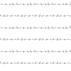 pulse zigzag curve seamless pattern or equalizer sound wave , medicine creative vector repeatable ornament