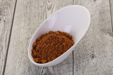 Cocoa powder in the bowl