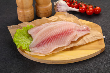 Raw tilapia fish