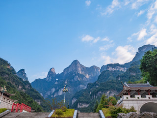 beautiful view on viewpoint on the bottom of tianmen mountain national park at Zhangjiajie city china.travel destination of Hunan zhangjiajie city China