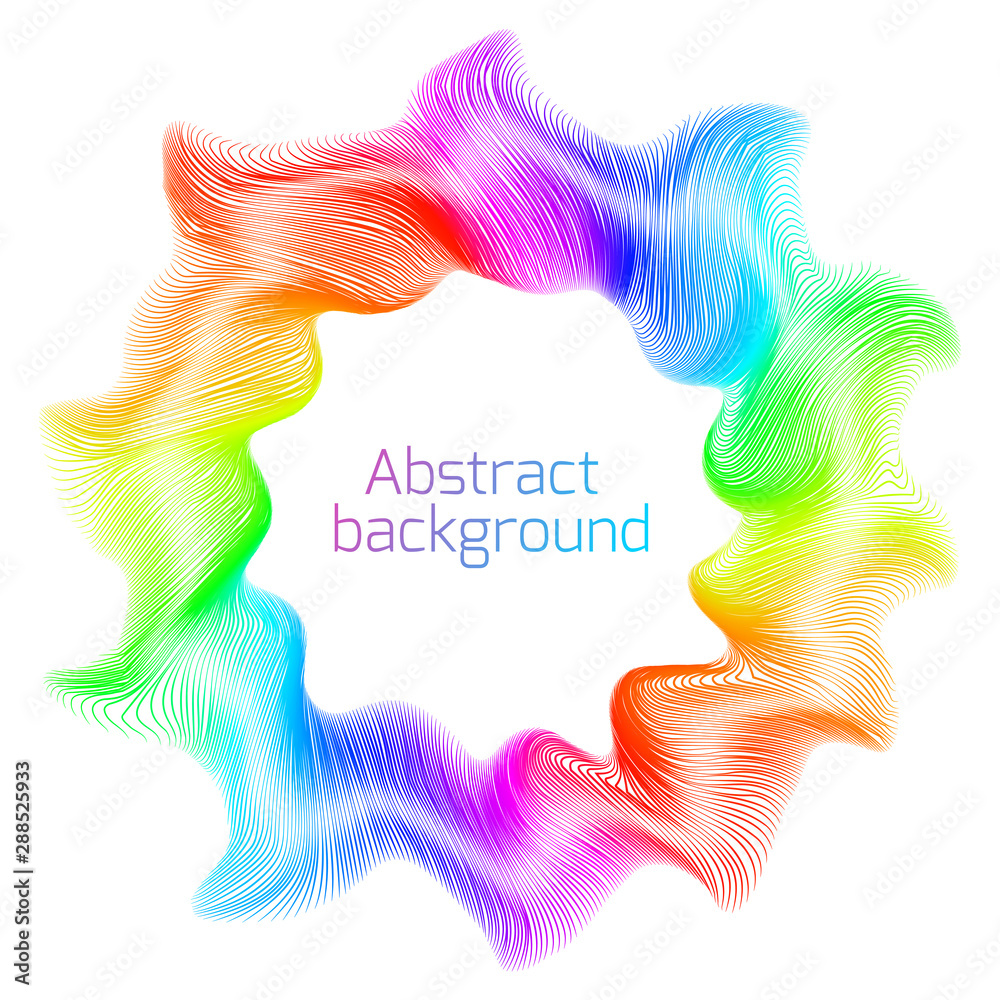 Poster abstract shape of colorful curved wavy lines isolated on white background. design element.