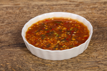 Thai style spicy chilli sauce