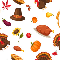 Happy Thanksgiving Day seamless pattern.