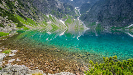 Blue lake in the mountains