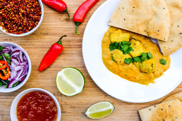 Traditional Indian Chicken Korma Curry Meal