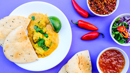 Traditional Indian Chicken Korma Curry Meal