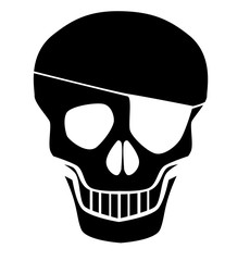 Black Skull Silhouette With Eye Patch