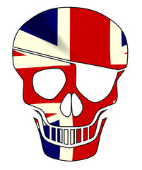 Union Jack Skull Silhouette With Eye Patch