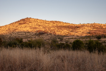 The hills of the Pilansberg in winter, South Africa.