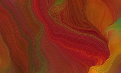 Obraz premium curved lines abstract wallpaper background with saddle brown, brown and firebrick colors. artwork illustration can be used for canvas, poster, graphic or wallpaper