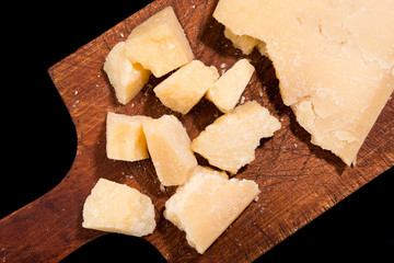 Tasty and fresh pieces of Parmesan cheese