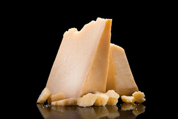 Tasty and fresh pieces of Parmesan cheese