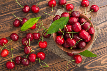 Fresh red cherries