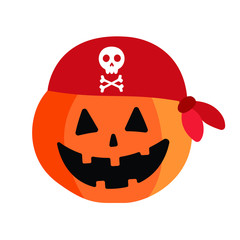 Funny pumpkin,  halloween, vector illustration