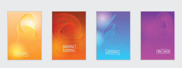 Abstract flyer templates with curvy lines