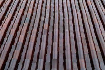 Top view of Japanese style roof tile pattern.