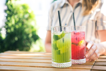 girl drinking cold drink beverage cocktail