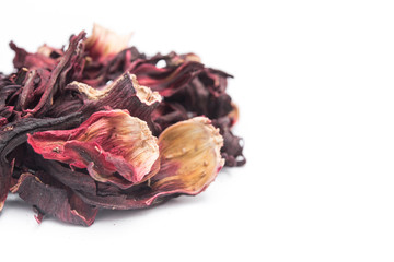 Dried roselle flower isolated
