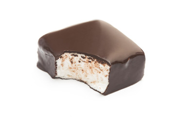 Chocolate souffle candy isolated