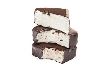 Chocolate souffle candy isolated