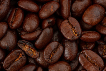macro coffee beans background