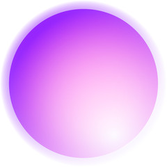 Colorful, shiny orb, sphere, globe illustration. Round 2-color design element. Empty, blank circle design