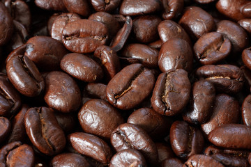 coffee beans background close up