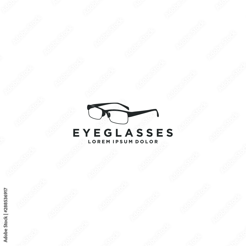 Wall mural Eyeglasses logo design - modern simple and clean logo eye glass