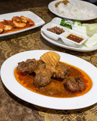 Myanmar lamb curry in plate