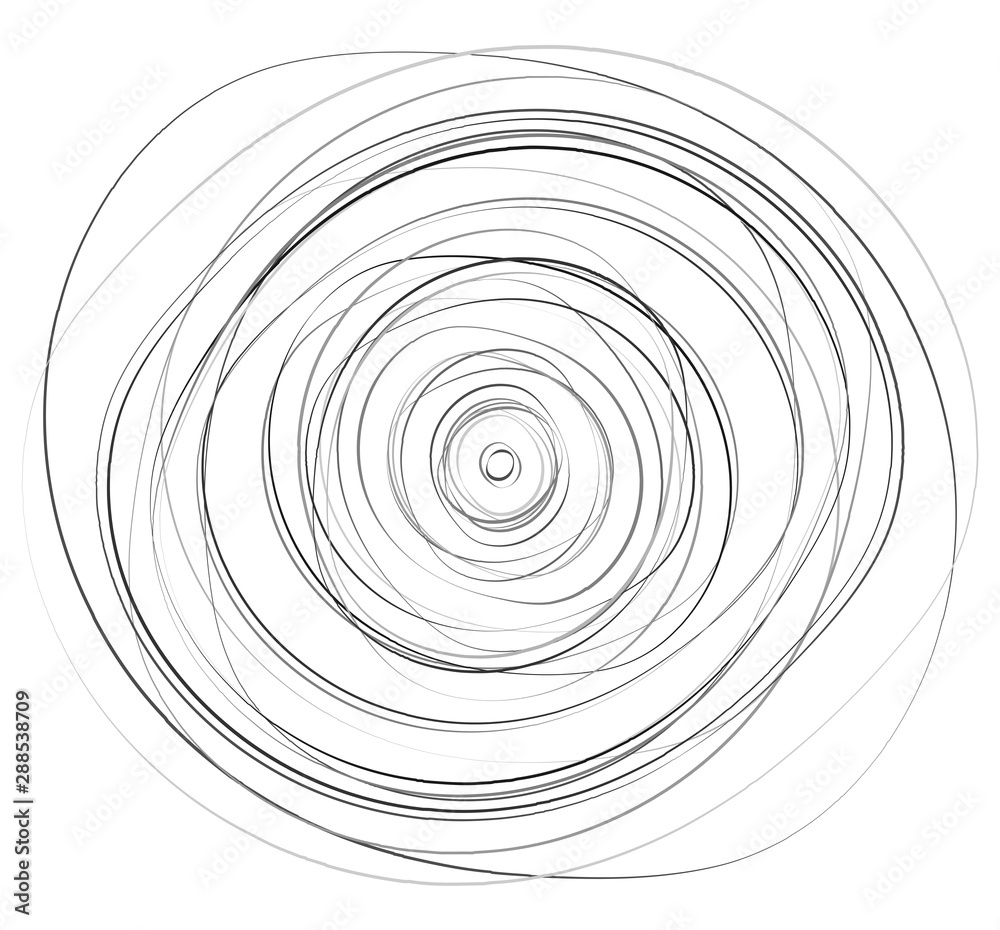 Poster concentric circles. radial, radiating rings. abstract circular illustration. irregular concentric li
