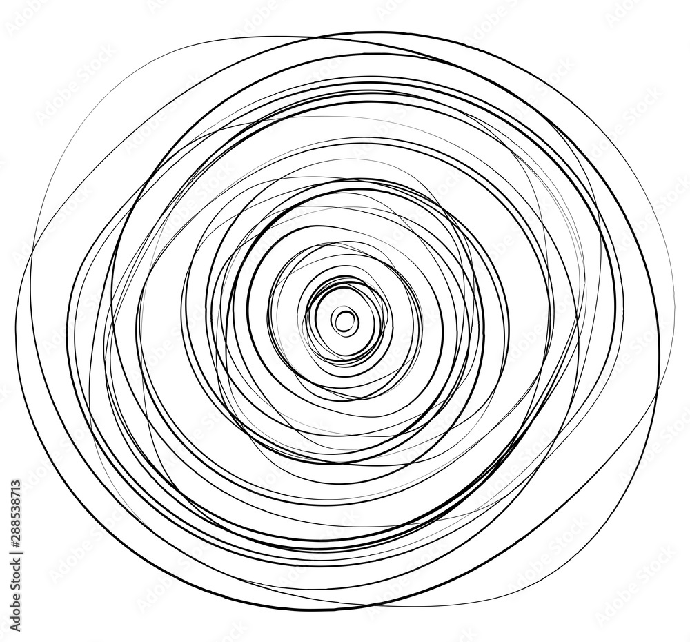 Aufkleber concentric circles. radial, radiating rings. abstract circular illustration. irregular concentric li