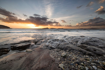 Obraz premium Cíes Islands viewed from galician seashore