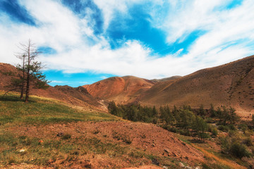 Valley of Mars landscapes in the Altai Mountains, Kyzyl Chin, Siberia, Russia