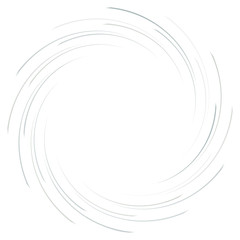 Abstract spiral, twist. Radial swirl, twirl curvy, wavy lines element. Circular, concentric loop pattern. Revolve, whirl design. Whirlwind, whirlpool illustration
