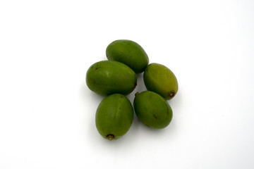 Spondias dulcis or ambarella (kedondong) fruit isolated on white background
