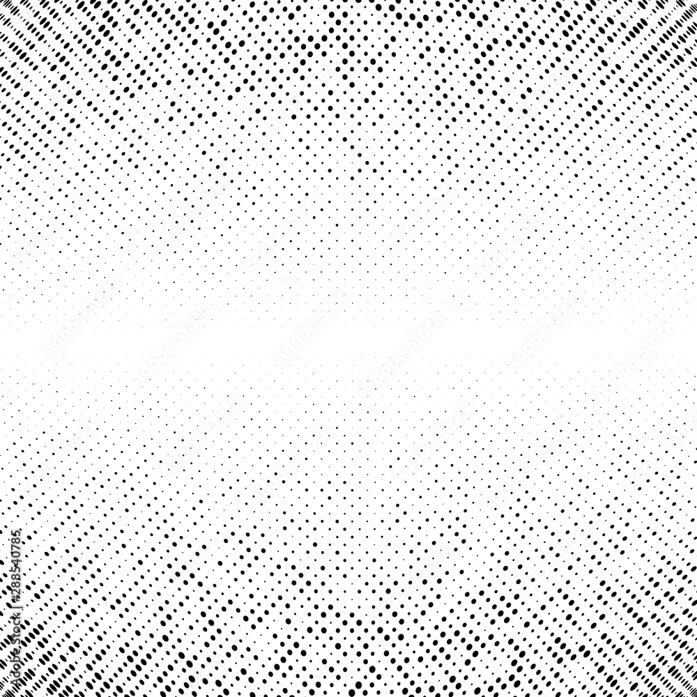 Fototapete half-tone dots. dotted, circles pattern. sphere, orb or globe distortion speckles. diffuse radial, r