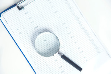 magnifier on the document