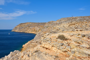 Heronissos coast at the north edge of Sifnos. Cyclades islands, Greece