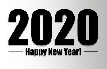 NYE (New Year Eve) 2020. Happy New Year 2020 winter holiday greeting card design template. Party poster, banner or invitation gold glittering stars confetti glitter decoration. vector illustration