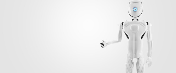 Fototapeta premium artificial intelligence robot white modern 3d-illustration