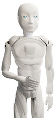 Obraz premium artificial intelligence robot white 3d-illustration