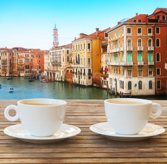 Fototapeta na wymiar Cup of coffee in Venice