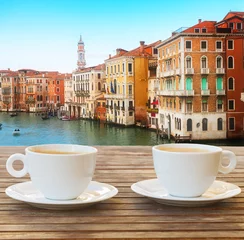 Deurstickers Cup of coffee in Venice © neirfy