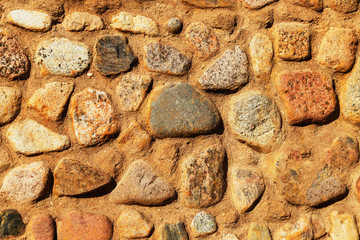 Background from granite stone and brick walls.