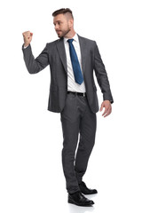 young business man threatens to fight