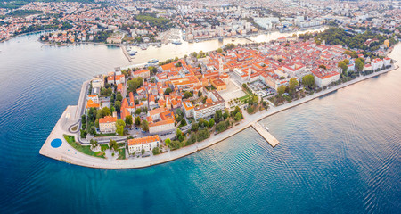 Aerial view of Zadar in summer, Croatia - obrazy, fototapety, plakaty