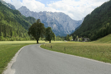 Beautifull Logar valley or Logarska dolina park, Slovenia, Europe. Inspiration travel under Kamnik-Savinja Alps. © 24K-Production