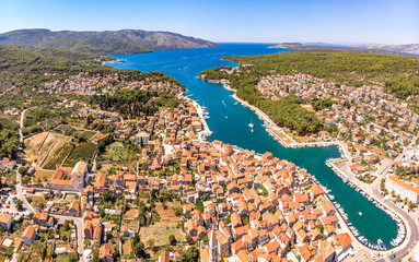 Aerial view of Stari Grad on Croatia