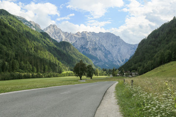 Beautifull Logar valley or Logarska dolina park, Slovenia, Europe. Inspiration travel under Kamnik-Savinja Alps. © 24K-Production